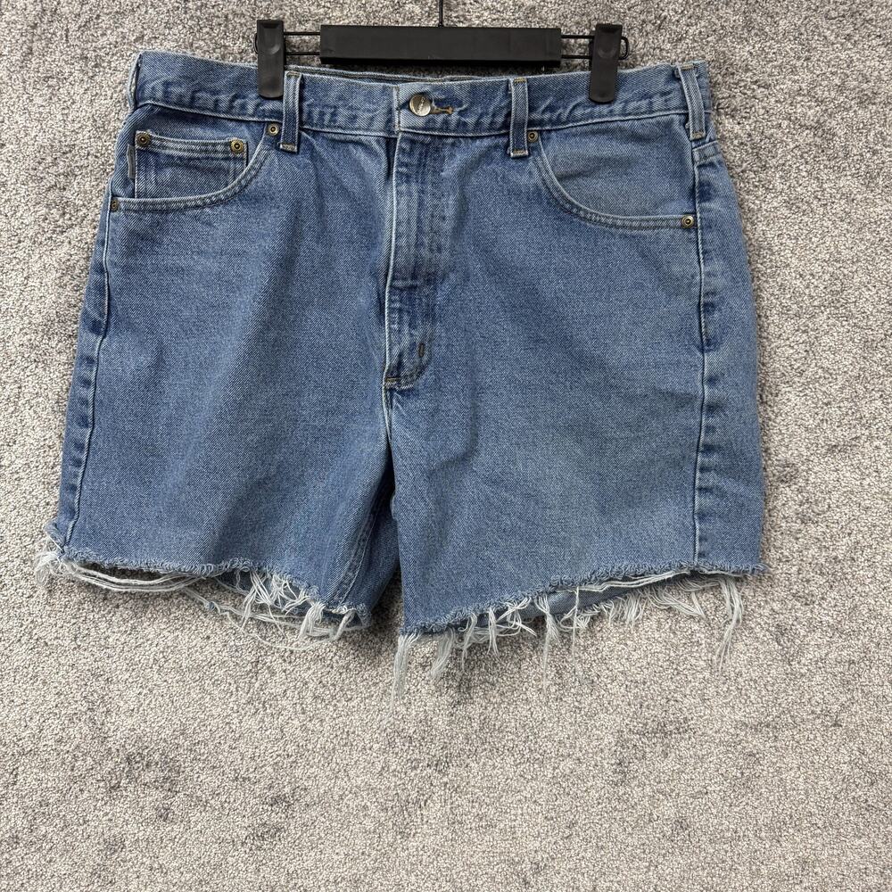 Carhartt Denim Shorts Mens 36x5 Blue Cutoff Relaxed Fit Workwear Jorts